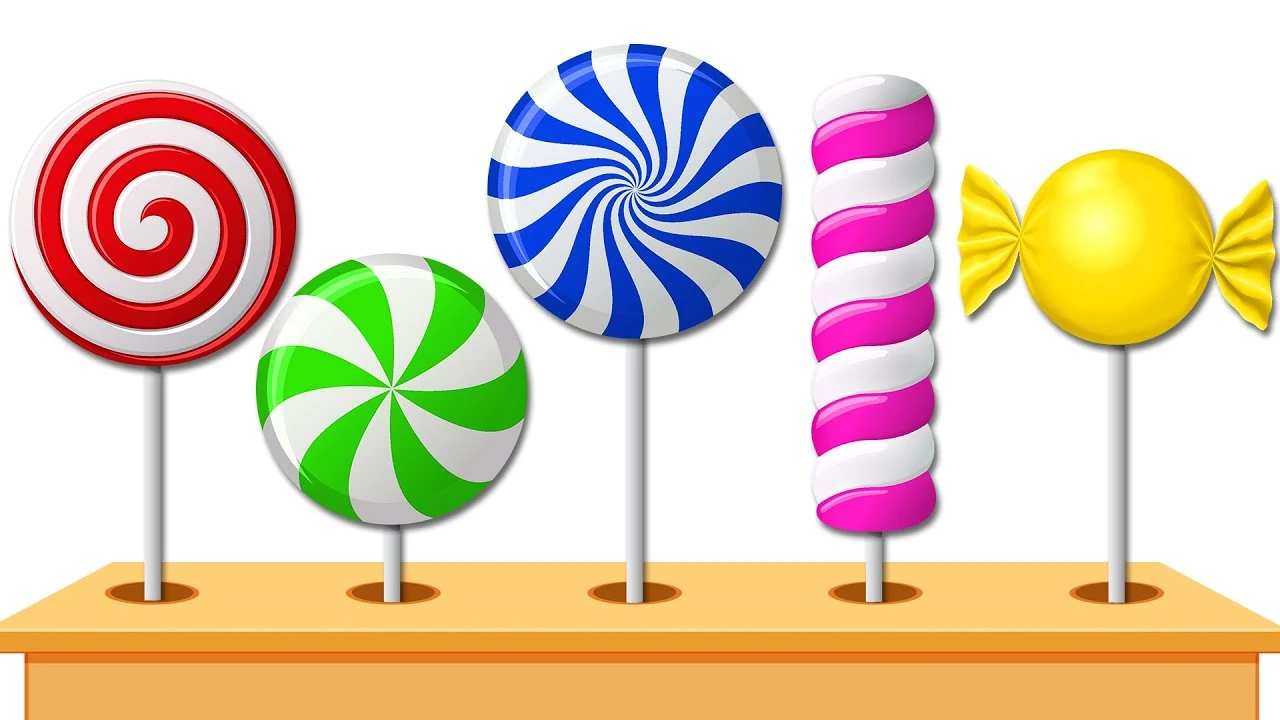 Learn Colors with Lollipops Candies Popping